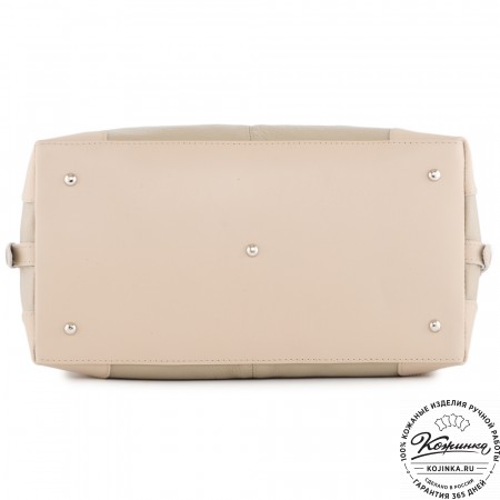  Кожаная дорожная сумка "Сити" (темно-бежевый)